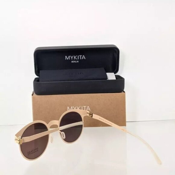 MYKITA Round Metal-Accent Sunglasses in Blush and Brown main image 6